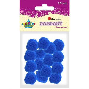 Pompony kreatywne Titanum 1.8cm Niebieskie, 15szt
